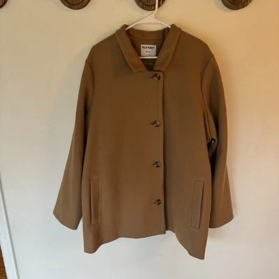 Old Navy Camel Tan Brown Car Coat Pea Coat Size XXL Tall NEW! - Image 1 of 4