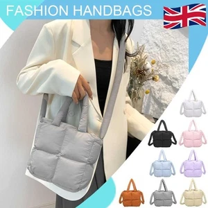Puffer Tote Bag Quilted Puffy Handbag Crossbody Bag Pillow Shopper Bag for Women - Picture 1 of 34