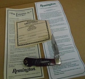 2014 REMINGTON R1173L THE FORESTER-JR. BULLET KNIFE USA SAWCUT RED BONE MIB - Picture 1 of 15