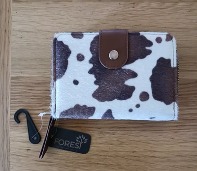 New -Cow print purse by Forest- 5.5" x 4"-holds cash & cards-slightly furry - Image 1 of 4