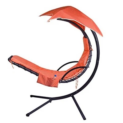 Outdoor Hanging Lounge Chair Replacement Cushion Cover and Umbrella Orange - Image 1 of 4
