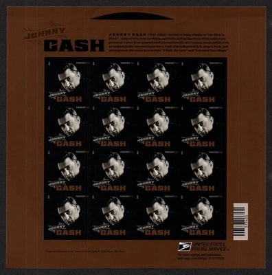 USA, SCOTT # 4789A, MNH IMPERF COMPLETE SHEET - MUSIC ICON JONNY CASH, YEAR 2013 - Image 1 of 2