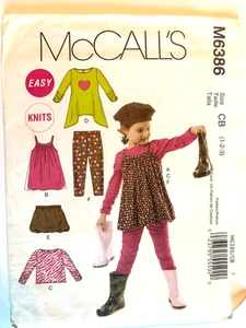 Girl's Sewing Pattern Dress Top Pants McCall's 6386 Size 3 4 5 6 New Uncut - Picture 1 of 2