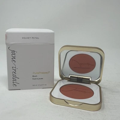 Jane Iredale PurePressed Rubor PÉTALO TERCIOPELO Tamaño Completo - Nuevo En Caja Foto 1 de 4