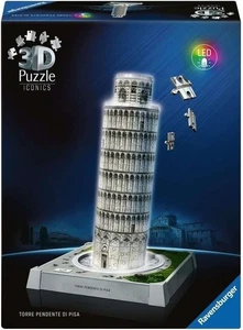 NEW Ravensburger 216 Pieces Jigsaw 3D Puzzle Iconics Leaning Tower of Pisa Light - Picture 1 of 2