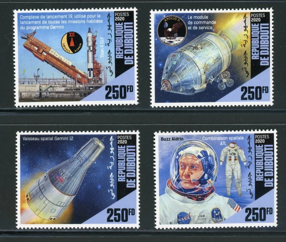 Djibouti Scott #1986-1989 MNH Buzz Aldrin Astronaut CV$11+ 478237 Foto 1 de 1