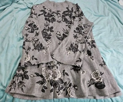 Top túnica elástica con estampado floral de algodón gris talla XL Style & Co para mujer ropa de salón Foto 1 de 4