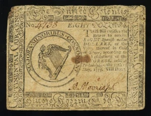 Continental Currency $8 May 10, 1775 CC-8 - Picture 1 of 2