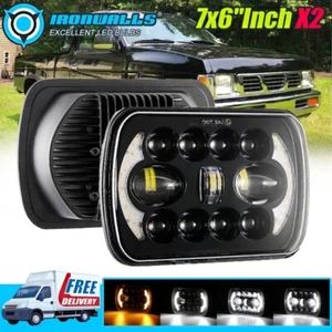 Pair For Toyota Tacoma 1995-97 7X6" 5X7"LED Headlight Hi/Lo Beam DRL Turn Signal - Picture 1 of 12