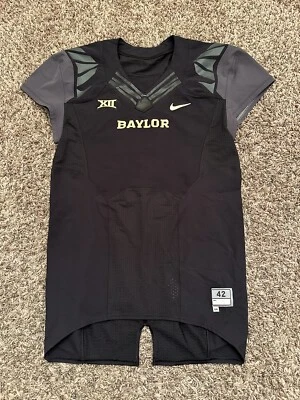 Nike Baylor Bears University Team Issued Football Jersey Black/Gold Size 42 QB - Image 1 of 4