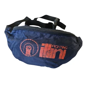 Vintage Fighting Illini Illiniwek Chief Fanny Pack Belt Bag Navy Blue Fits Up To - Picture 1 of 10