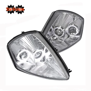 PARA 00-05 Mitsubishi Eclipse 4/6 cly Proyector Doble Halo LED Faros Cromo - Imagen 1 de 5