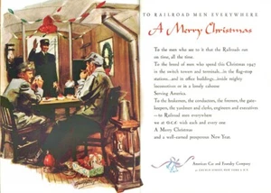 Railroad - 1947 - American Car & Foundry 2-page 1947 Christmas Ad - reprint - Picture 1 of 1