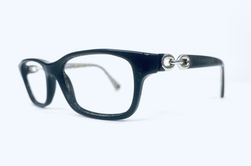 Occhiali Coach Rettangolari Neri con Catena Logo Interno Tempio HC6052 52 16 135