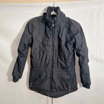 Chaqueta de esquí Obermeyer rosa para mujer negra aislamiento termolite con capucha acogedora talla 8 Foto 1 de 4