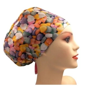 Sugar Hearts Handmade Scrub Cap Doctor Theatre Nurse Hospital Anaesthetist - Image 1 of 3