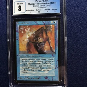 MTG Beta Power Leak CGC 8 Quad++ NM/Mint, with Mint centering) 1993 - Picture 1 of 2