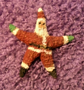 Starfish Santa Claus Holiday Christmas HAND PAINTED UNIQUE GIFT - Picture 1 of 1