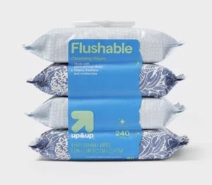 Up & Up Flushable Cleansing Cloths - 4 Packs - 240 Wipes - Picture 1 of 6