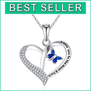 Elegant CZ Crystal Heart Necklace in Sterling Silver - Perfect for Any Occasion - Bild 1 von 9