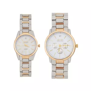 Jones New York Unisex White/Gold/Silve His & Hers Watch Set - Picture 1 of 3