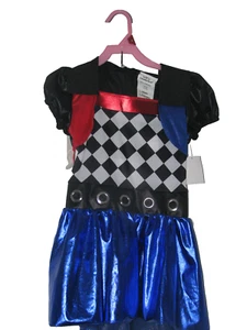 Celebrate Halloween Harlequin Costume 5 Piece Set Girls Size 7/8 NEW - Picture 1 of 3