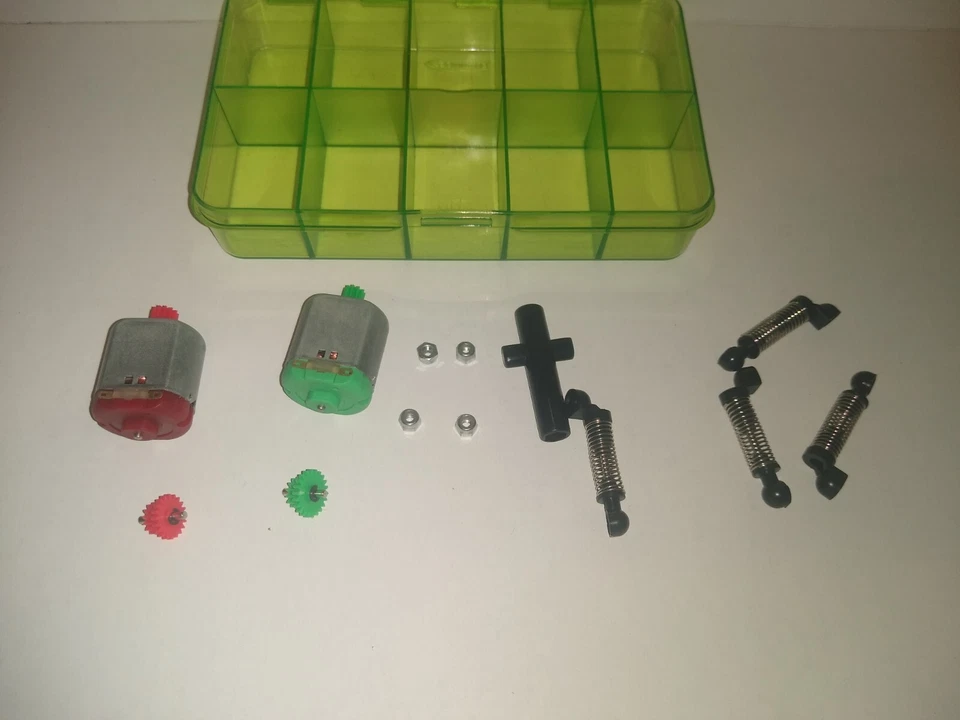 Radio Shack Zip Zaps Micro RC motor parts Lot  & case - Image 1 of 4