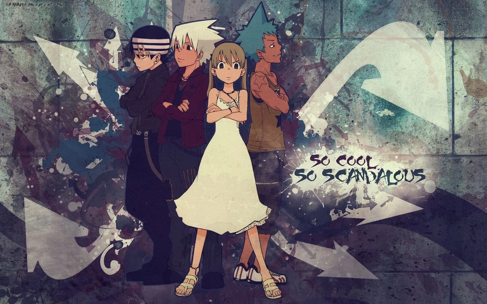 Anime soul eater girls boys arrows arms crossed angry Playmat Game Mat Desk - Image 1 of 1
