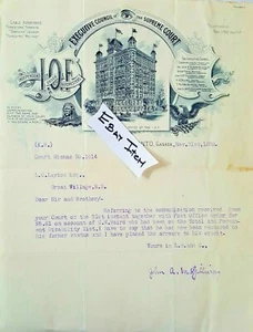 1899 Orden Independiente de Forestales Toronto, Canadá Gillivray, Oronhyatekha - Imagen 1 de 5