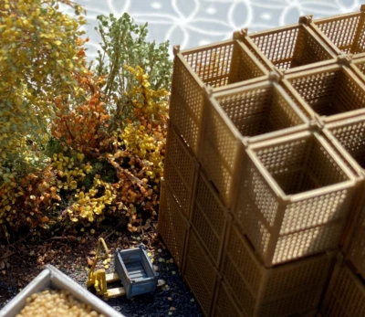 MICRO-MINERS 6 Kartoffel Gitterboxen H0 1:87 Modell Bausatz 3D Druck DDR Palette LPG Lager