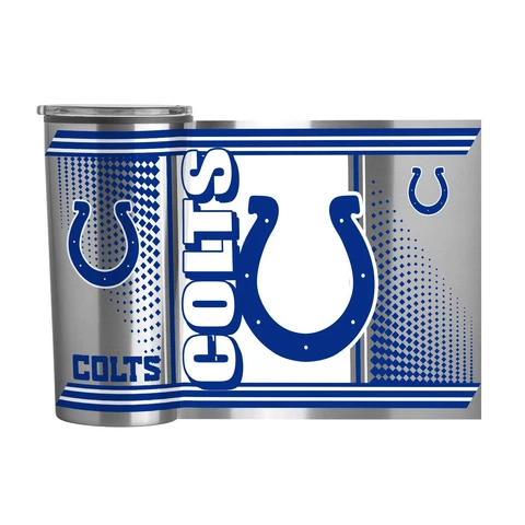 Indianapolis Colts NFL 20oz Fusion Stainless Steel Travel Tumbler FREE SHIP Cover