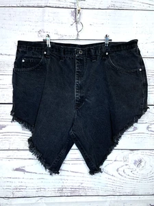 Wrangler Womens High Rise Cut Off Charcoal Gray Denim Jean Shorts Size 44 - Picture 1 of 10