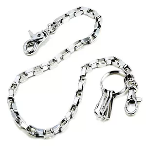 DK Basic Square Connect Biker Camion Key Jean Portafoglio (30") Argento CS21 - Foto 1 di 6