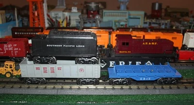 MARX Rolling Stock SP Tender, Penn Gon, Eire Log Car NO ACTION  - G Trucks - Image 1 of 4