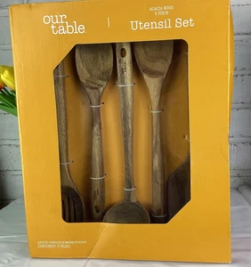 Unser Tisch Akazienholz 5-teiliges Küchenutensilien-Set NEU - Bild 1 von 9