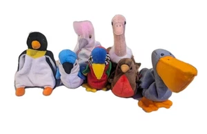 Ty Beanie Babies W/ Tags - Lot Of 7 Birds - Scoop, Early, Jabber, Kuku, Rocket - Picture 1 of 10