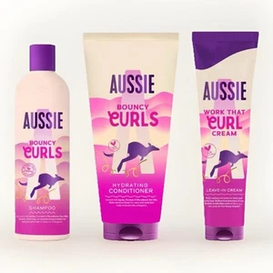 Aussie BOUNCY CURLS Shampoo And Conditioner Set + Work That Curl Cream - Picture 1 of 7