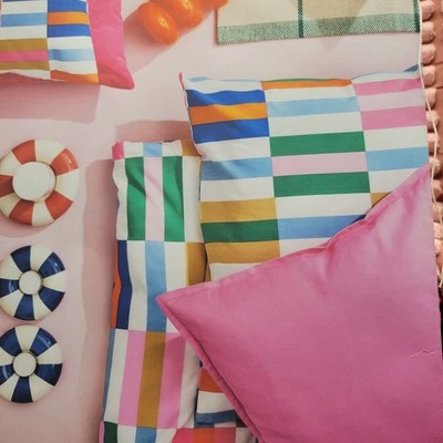 IKEA KLIBBKORSORT KLIBBKORSÖRT Cushion Cover Multicolor Check 20x20" - Image 1 of 4