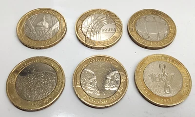 6 x Collectable current  £2 Two Pound Coins collectors coins - Image 1 of 3