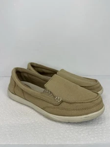 Crocs  Canvas Triple Comfort Women Size 7 Tan Khaki Beige 202489 Slip On Loafers - Picture 1 of 14