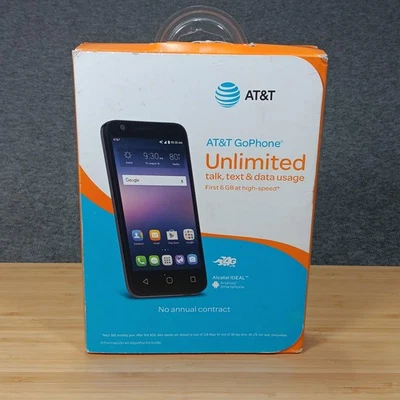 Alcatel Ideal AT&T GoPhone Prepaid Android 5.1 4G LTE 4.5in 8GB Black Smartphone - Image 1 of 4