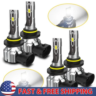 LED Headlight Bulb Combo High 9005+9006 Low Beam 6500K White Super Bright 2/4/6X - Image 1 of 4