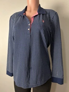 US Polo Association Poloshirt Logo Gr. XL Freizeit gepunktet Langarm - Bild 1 von 9