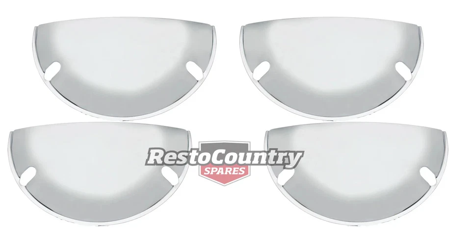 CUBIERTAS DE FAROS CROMADAS X4 Media Luna 5 3/4 Cubierta de luz de cabeza universal Foto 1 de 1