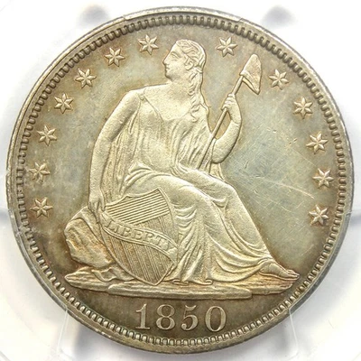 1850 Seated Liberty Half Dollar 1850-P 50C - PCGS Uncirculated Detail (MS UNC) - Image 1 of 4