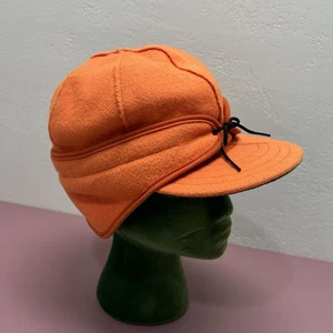 Stormy Kromer Rancher Cap Wool Hat Fleece Earflap Blaze Orange 7 1/4 Winter - Picture 1 of 7