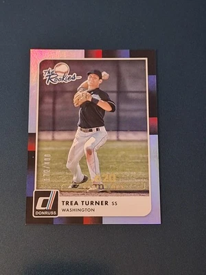Trea Turner 2016 Donruss The Rookies /400 Rookie Card #TR3 RC Phillies SP - Imagem 1 de 3