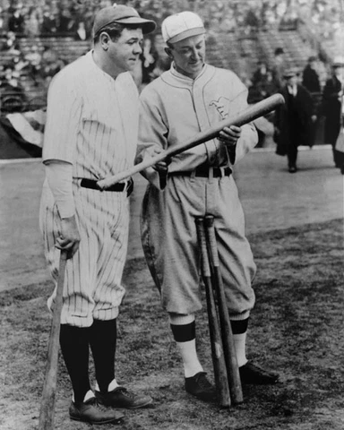 NY Yankees BABE RUTH Philadelphia A's TY COBB Glossy 8x10 Photo Print Poster Cover