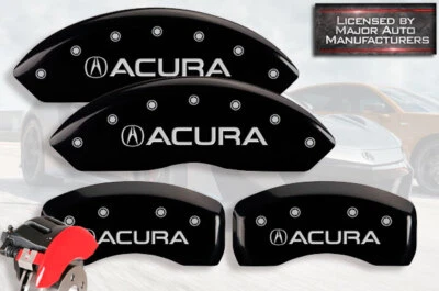 Conjunto de 4 capas de pinça de disco de freio 2022-2024 "Acura" MDX dianteiro + traseiro preto MGP - Imagem 1 de 4