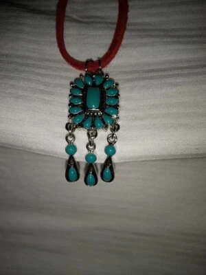 Turquoise 16" Necklace and Adjustable Ring - Image 1 of 2